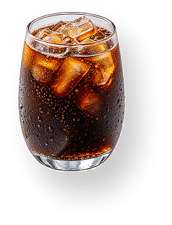 A tall glass of iced coffee